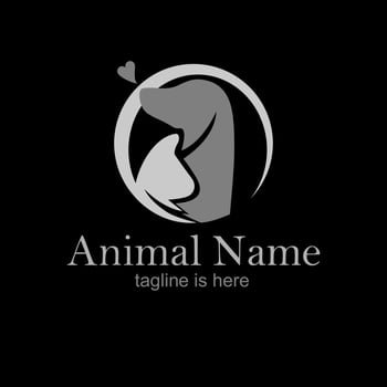 Logo template with dolphin fish design. Vector Illustrator
