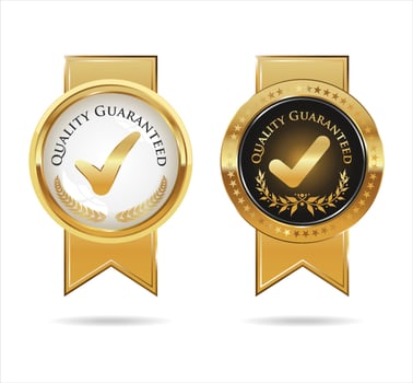 Quality Guaranteed Seal With Check Mark vector illustration