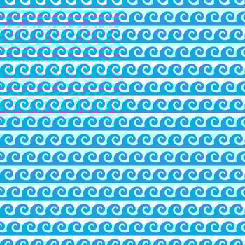 Sea, ocean blue wave seamless pattern background vector