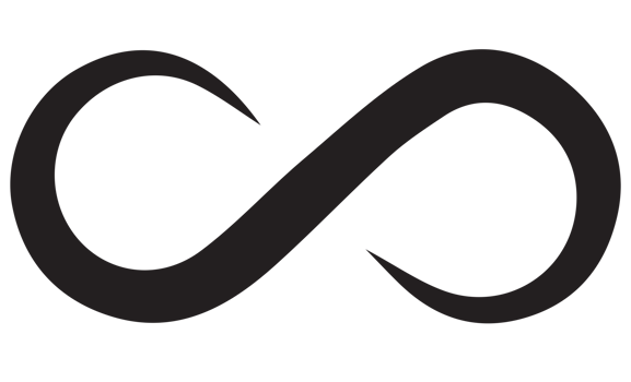 infinity symbol black on transparent background PNG