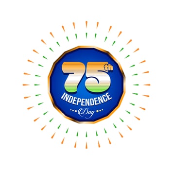 75th Independence day celebration post. vector
