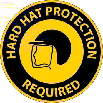 Hard Hat Protection Required Area Sign On White Background vector
