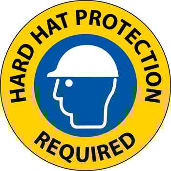 Hard Hat Protection Required Area Sign On White Background vector