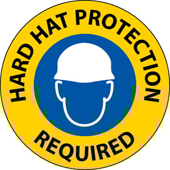 Hard Hat Protection Required Area Sign On White Background vector