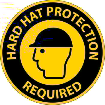 Hard Hat Protection Required Area Sign On White Background vector