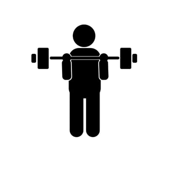 stick figure of people doing sports. puss up. plank. weightlifting. gym vector