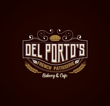 Del porto's cafe logo vector. vector