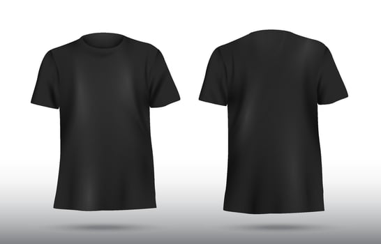 Black 3D T-Shirt Mockup vector