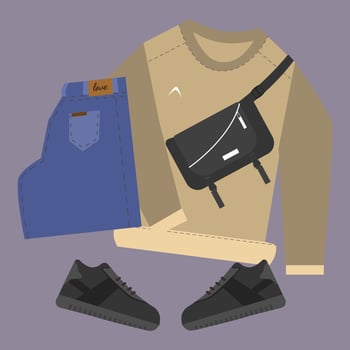 Flatlay clothes illustration vector