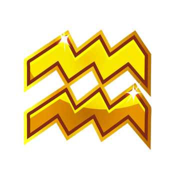 Golden zodiac Aquarius, astrology sign png