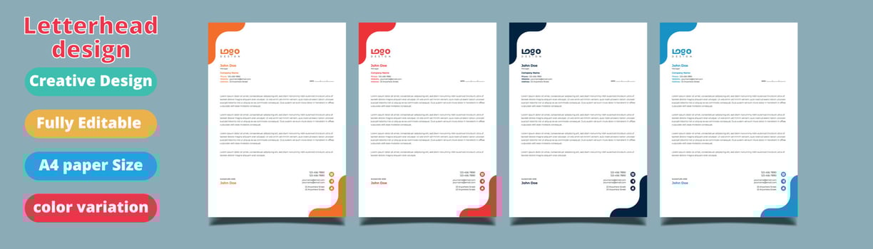 Corporate business style letterhead design vector