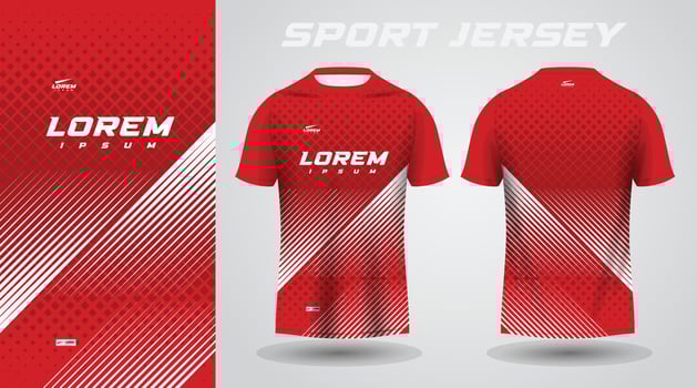 red shirt sport jersey design vector