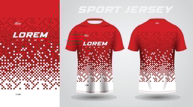 red shirt sport jersey design vector
