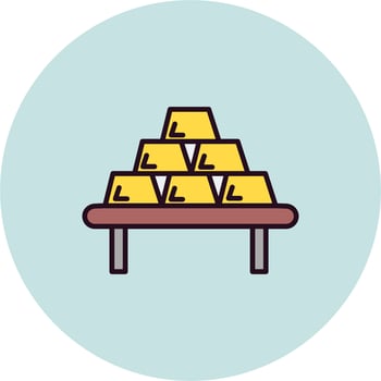 Gold ingots Vector Icon