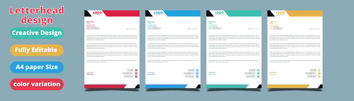 Corporate letterhead design for your business vector