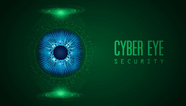 Modern Cybersecurity Technology Background with Eye vector