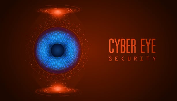 Modern Cybersecurity Technology Background with Eye vector
