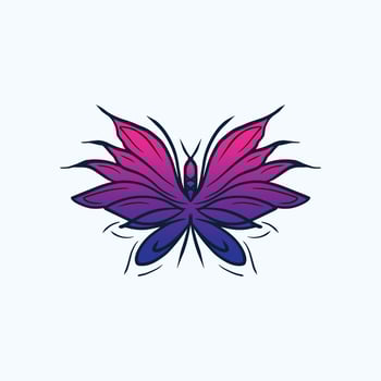 Vintage Illustration Hand Drawing skull butterfly vector