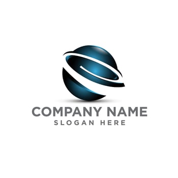 Technology orbit web rings logo design. Vector circle ring logo design