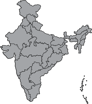 doodle freehand drawing of india map. png
