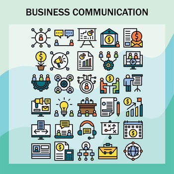 business communication free icon pack vector