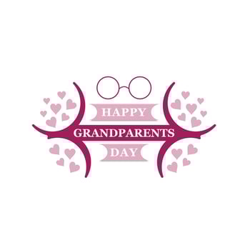 Happy Grandparents day typographic emblems, logo set. vector