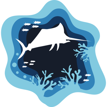 swordfish sealife paper art png