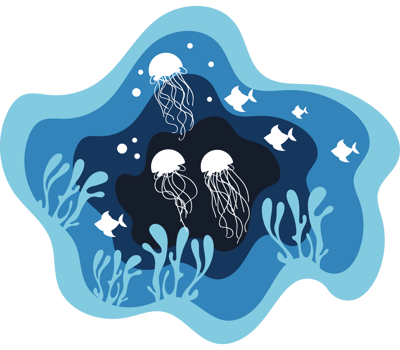 jellyfish sealife paper art png