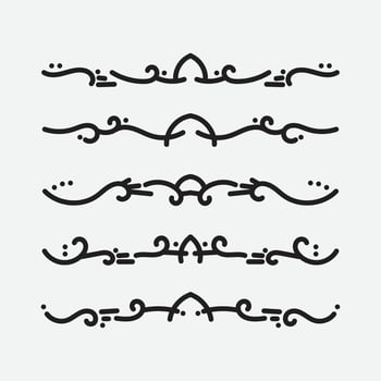 free Set of ornamental filigree flourishes and thin dividers. Classical vintage elements, retro vector illustration