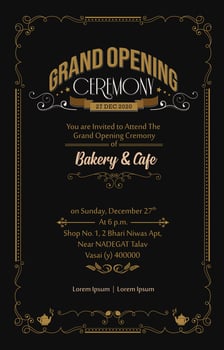 Grand Opening Ceremony invitation card template. vector
