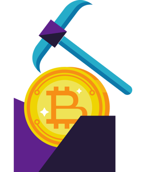golden bitcoin with pick png