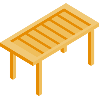 wooden table furniture isometric png