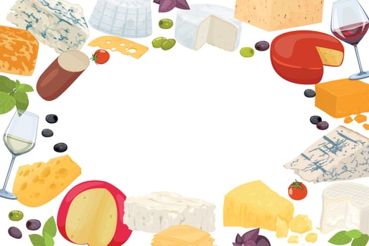 Cheese Flat Composition Frame vector