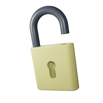 3D Open Lock with Keyhole png