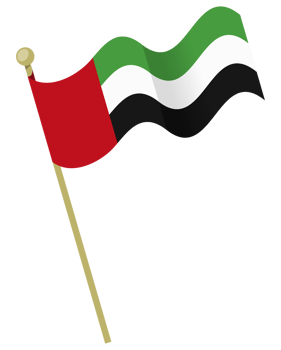 UAE flag waving in pole png