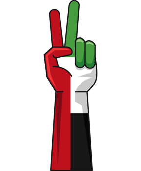 UAE flag in hand victory png