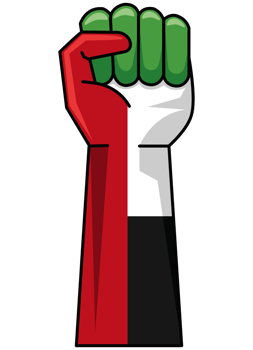 UAE flag in hand fist png