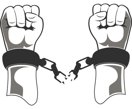 hands breaking chain png