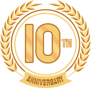 tenth anniversary golden badge png