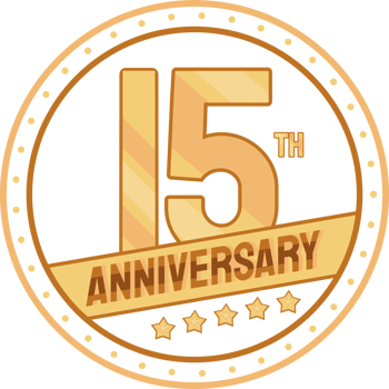 fifteenth anniversary golden badge png