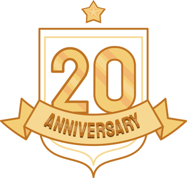 twentieth anniversary golden badge png