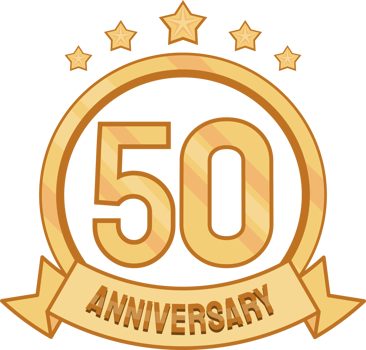 fiftieth anniversary golden badge png