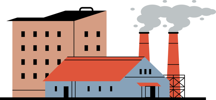 industry plant with chimneys png