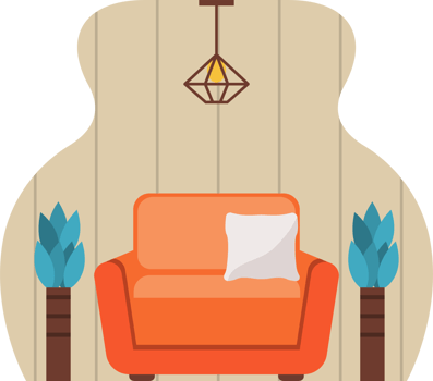 couch and houseplants png