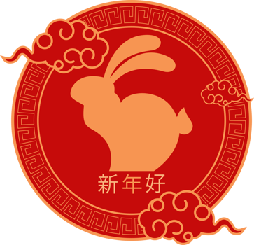 golden chinese rabbit emblem png