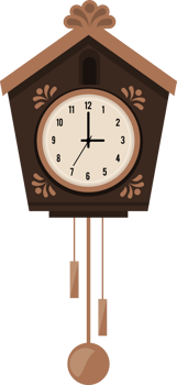 wooden clock with pendulum png