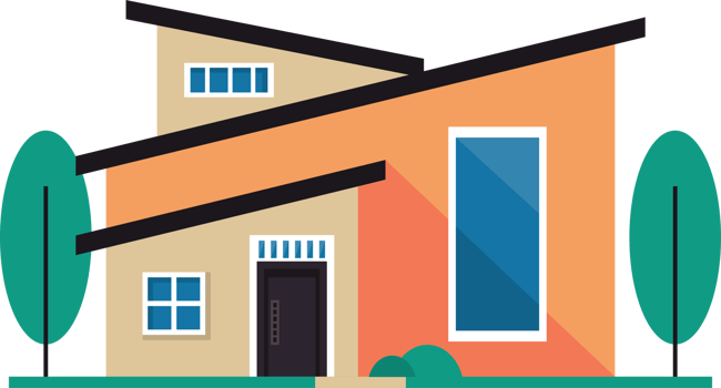 beige and orange house facade png