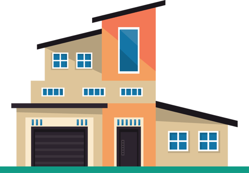 orange and beige house facade png