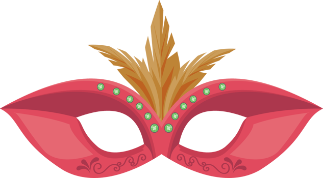 red mardi gras mask png