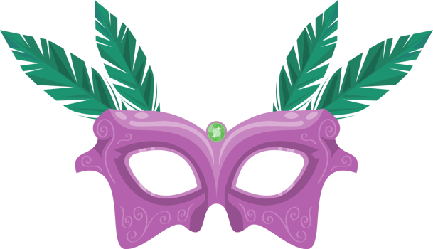mardi gras lilac mask png